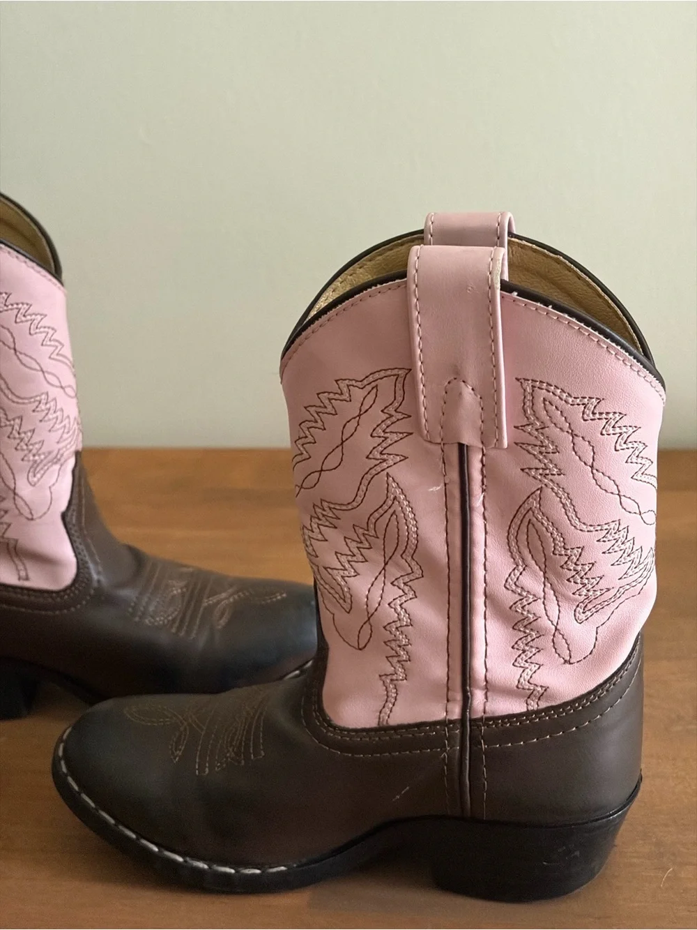 Smoky Mountain Brown & Pink Kids Girls Cowboy Western Boots Size 11